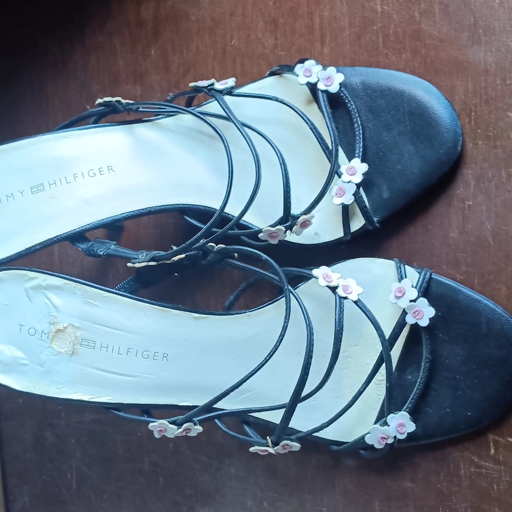 Tommy Hilfiger Black Strappy Women's Shoes